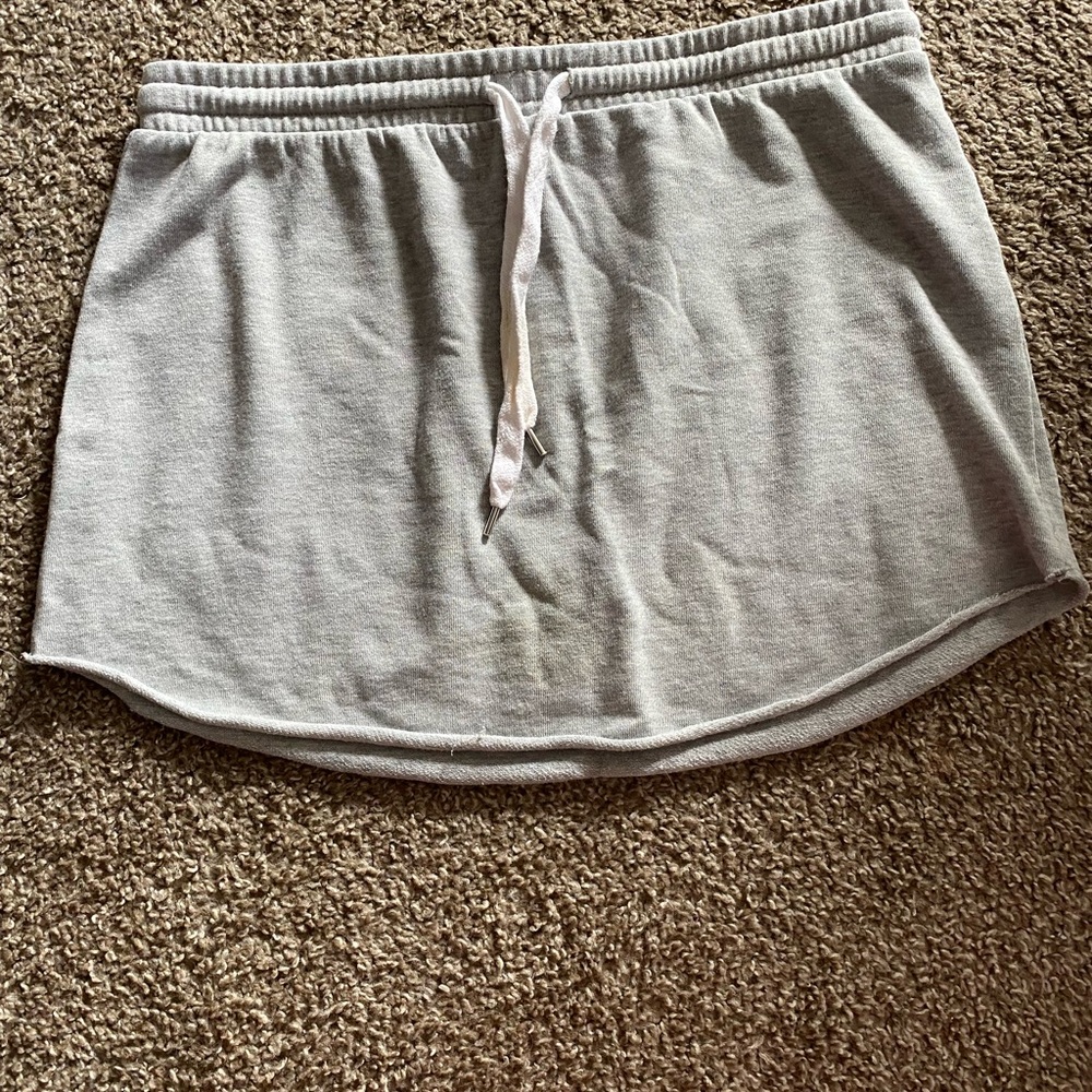 Cute sweatshirt material mini skirt